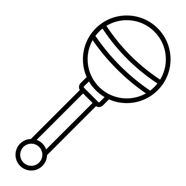 从巴西收集的拨浪鼓图标。薄线性拨浪鼓，女孩，男孩轮廓图标孤立在白色背景。线矢量拨浪鼓符号，网络和移动符号。图片下载