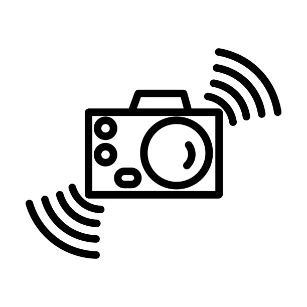 从电子填充收集震动相机图标。薄线性摇相机，摇，电影轮廓图标孤立在白色背景。线矢量摇相机标志，网络和移动符号。图片下载