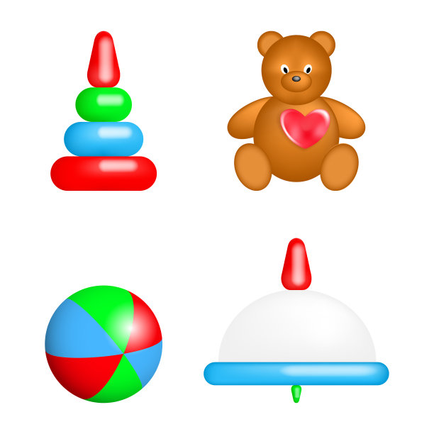 白色背景的儿童玩具图片下载
