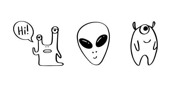 白色背景上孤立的外星人怪物图片下载