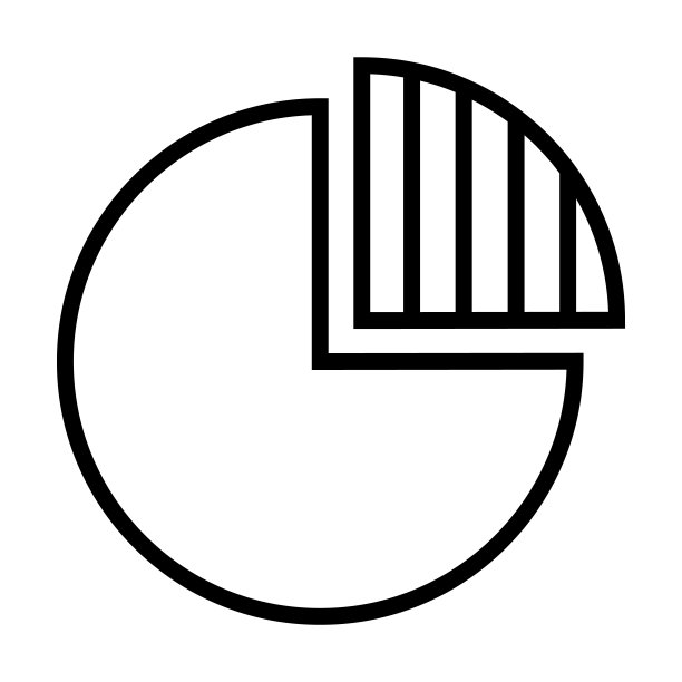 从电子材料填充收集的四分之一图标。薄线性四分之一，一半，声音轮廓图标孤立在白色背景上。线向量四分之一符号，网络和移动的符号。图片下载