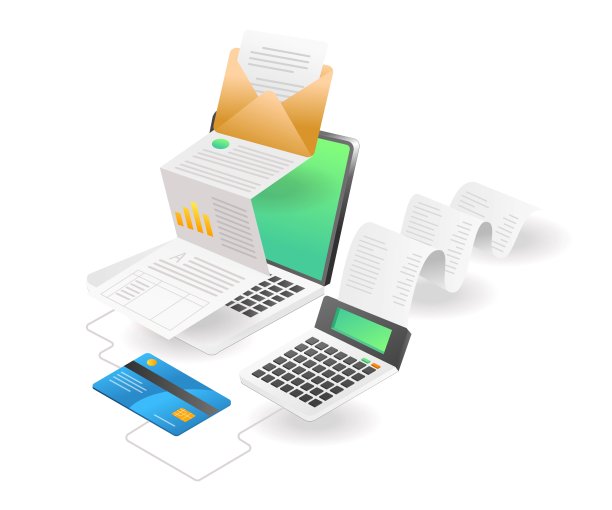 平面等距插图概念。计算分析比尔图片下载