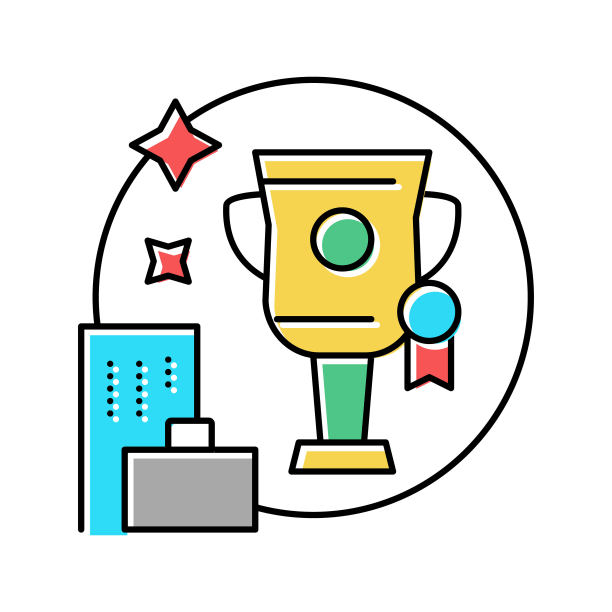 职业成长受益彩色图标矢量插图图片下载