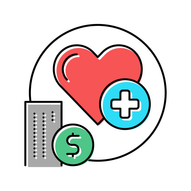 医疗保健有利于彩色图标矢量插图图片下载