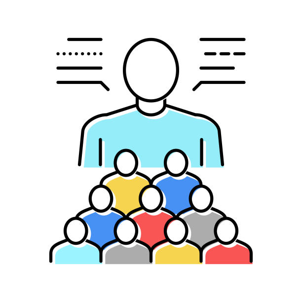 社会专家颜色图标矢量插图图片下载