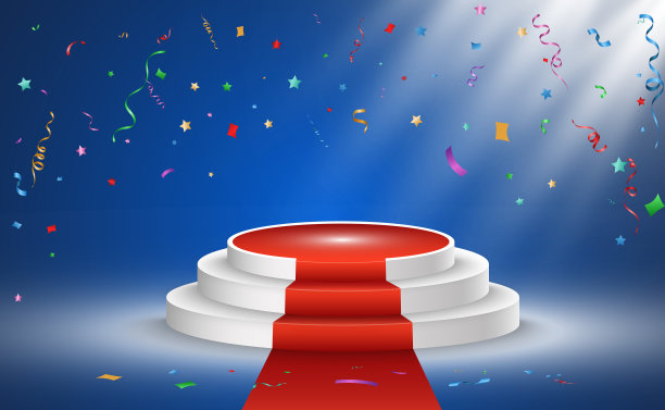 矢量插图为获奖者。表彰得奖者的台子或平台。图片下载
