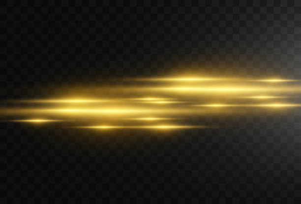 亮丽的明星。透明背景上的光效果矢量插图。图片下载