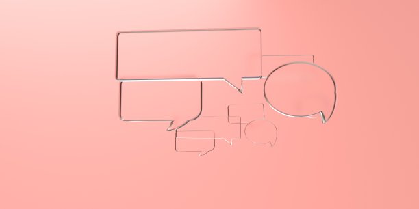 浮动的语音气泡- 3D渲染图片下载