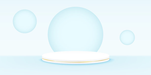向量现实的平台平台与蓝色的抽象阶段的产品植入和展示。图片下载