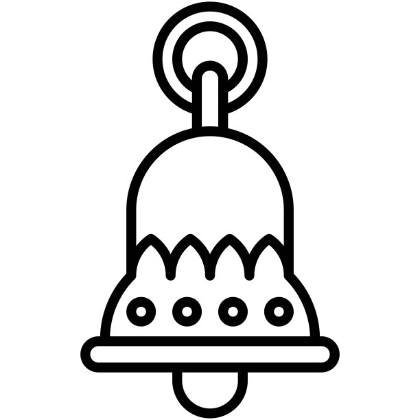 教堂钟声图标，圣周相关矢量插图图片下载