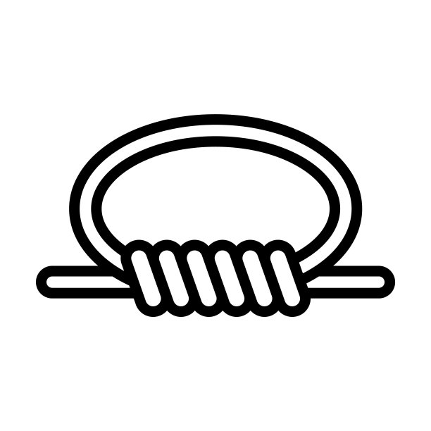 绳结图标从航海收集。细线绳结，绳结，绳轮廓图标孤立在白色背景上。线矢量绳结符号，网和移动符号。图片下载