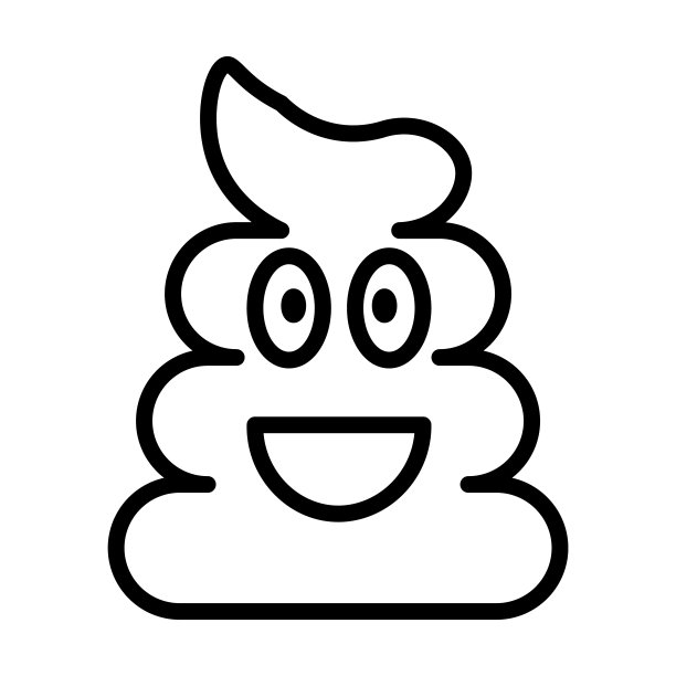 表情符号集合中的便便表情符号。薄薄的线性便便表情符号，字符，便便轮廓图标孤立在白色背景上。线矢量便便表情符号，网络和移动的符号。图片下载
