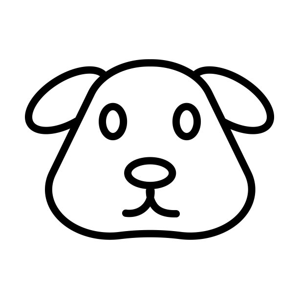 来自表情符号集合的狗表情符号图标。瘦线性狗的表情符号，卡通，集合轮廓图标孤立在白色背景上。线矢量狗表情符号，网络和移动的符号。图片下载