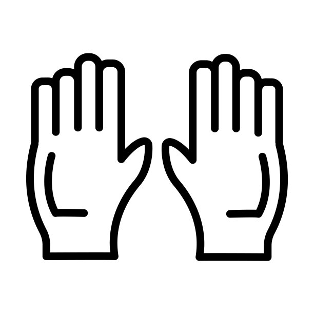 时尚手套图标，来自时装系列。白色背景上隔离的细线手套、装备轮廓图标。用于Web和移动设备的线性矢量手套标志、符号。图片下载