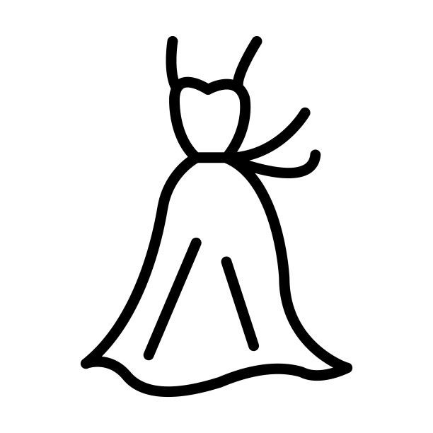女人drees从时装收集图标。薄线性女装连衣裙，女人，美丽轮廓图标孤立在白色背景。线向量女装符号，网络和移动的符号。图片下载