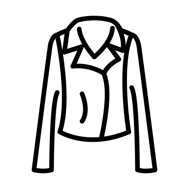 皮夹克图标从时装收集。薄线性皮夹克，夹克，连衣裙轮廓图标孤立在白色背景。线向量皮夹克标志，网络和移动的符号。图片下载