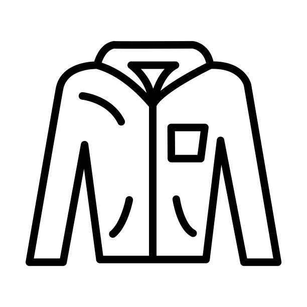 带有口袋的外套来自时尚系列的图标。薄线形外套与口袋，外套，衣服轮廓图标孤立在白色背景上。线矢量外套口袋标志，网络和移动符号。图片下载