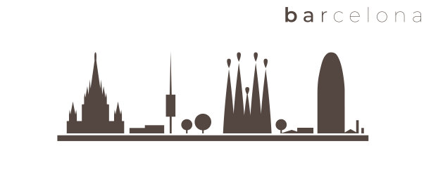 巴塞罗那简单单色天际线图片下载