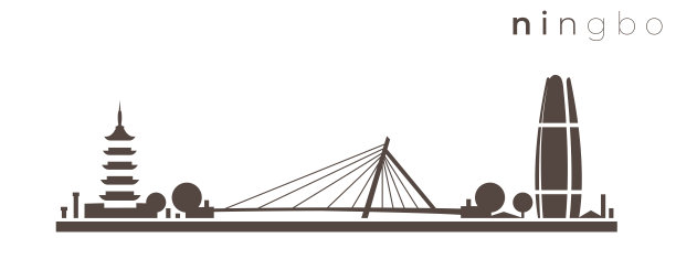 宁波简约单色时尚天际线图片下载