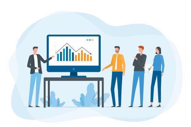 扁平矢量商务团队会议分析和规划，用于商业金融投资营销概念图片下载