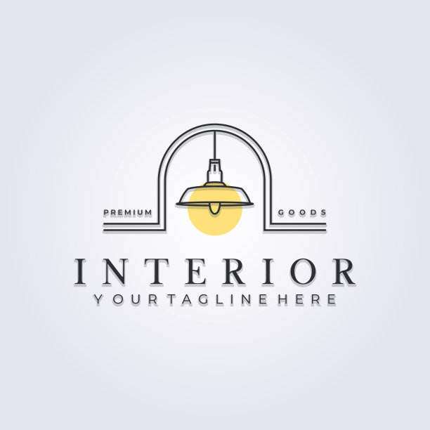 室内，家具，舒适的装饰标志矢量插图设计，家居装饰标志设计线艺术简单极简图片下载