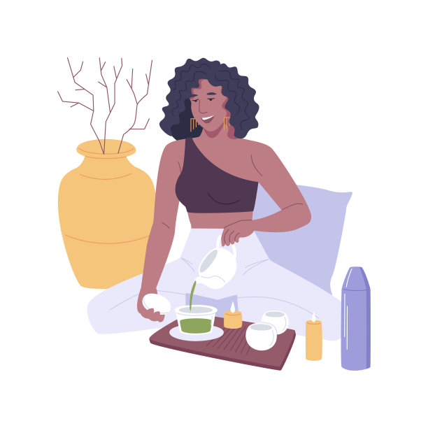 茶道孤立卡通矢量插图。图片下载