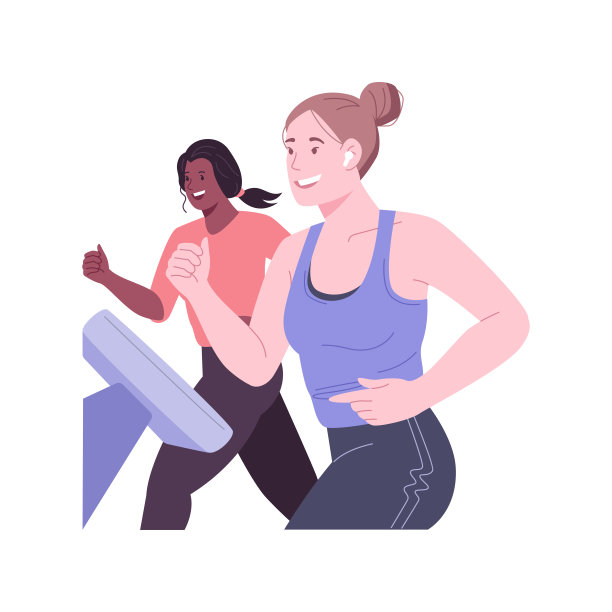 跑步机孤立的卡通矢量插图。图片下载