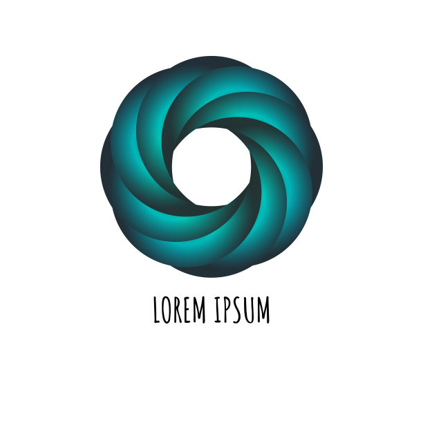 字母O形状的几何商业符号图片下载