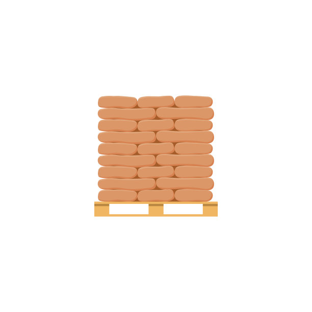 散装产品或建筑材料托盘，平面矢量插图孤立。图片下载