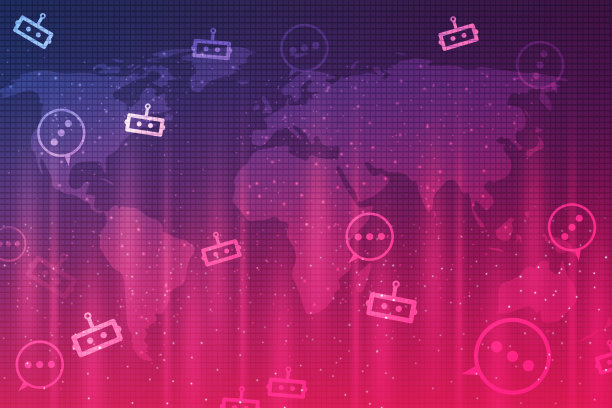 基于聊天机器人和自动回复概念的背景。未来和人工智能聊天概念背景图片下载