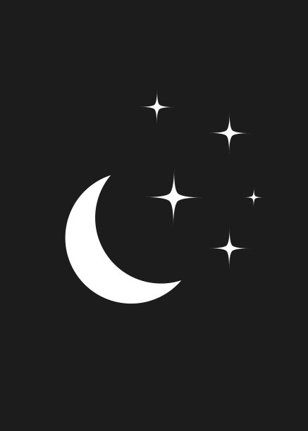 中世纪现代矢量海报与月亮和星星。矢量波西米亚卧室墙壁艺术装饰。中世纪现代极简主义海报设计图片下载