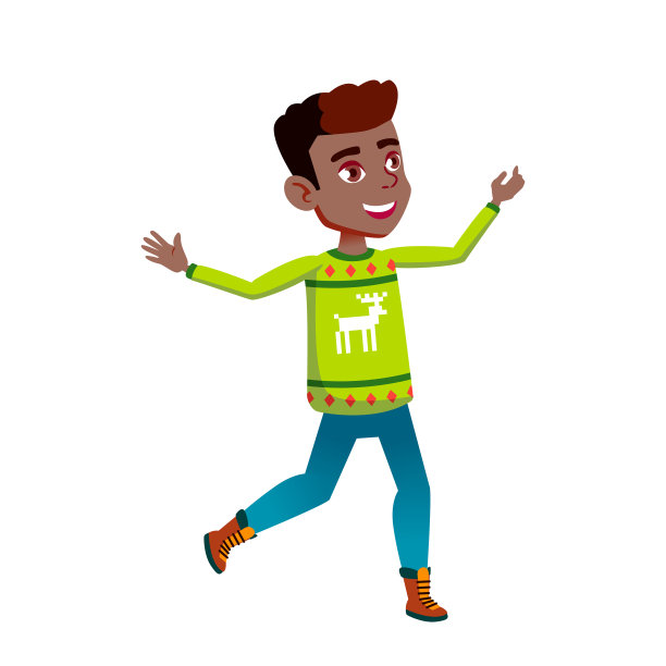 学生跑步和享受户外矢量图片下载