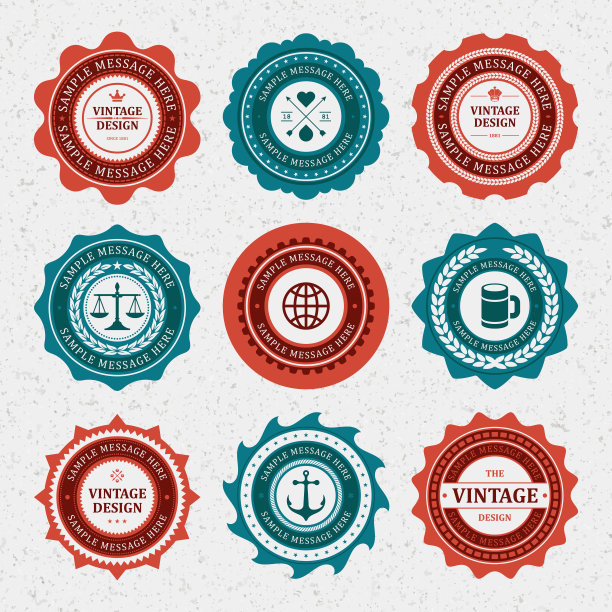 老式彩色打印矢量贴纸。复古尺度符号与交叉箭头装饰和啤酒杯标志。图片下载