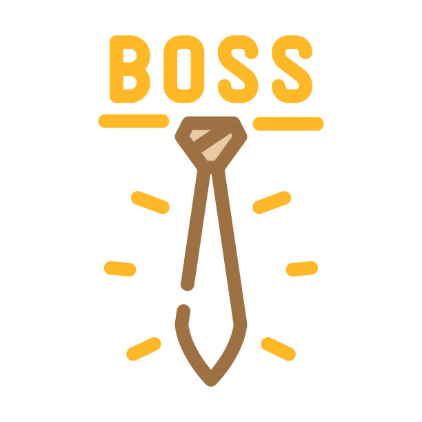 领带老板附件颜色图标矢量插图图片下载