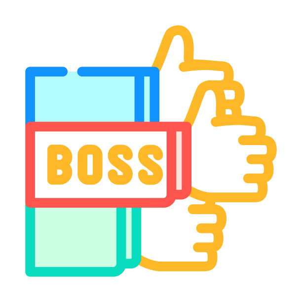 喜欢老板的颜色图标矢量插图图片下载