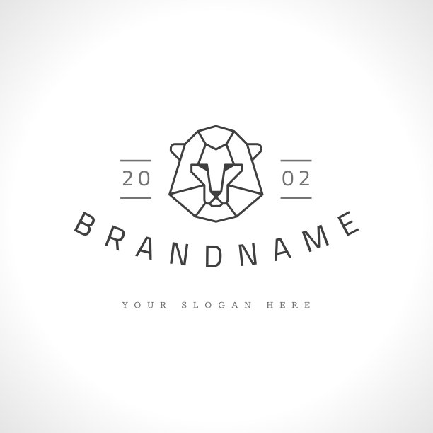 复古狮子面线条艺术标志标志图片下载