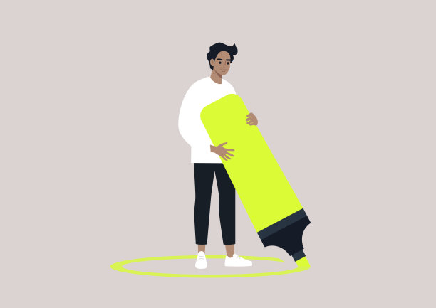 年轻的男性角色用一个巨大的亮点围绕自己画了一个圈，社交距离，抑郁和孤独，隔离图片下载