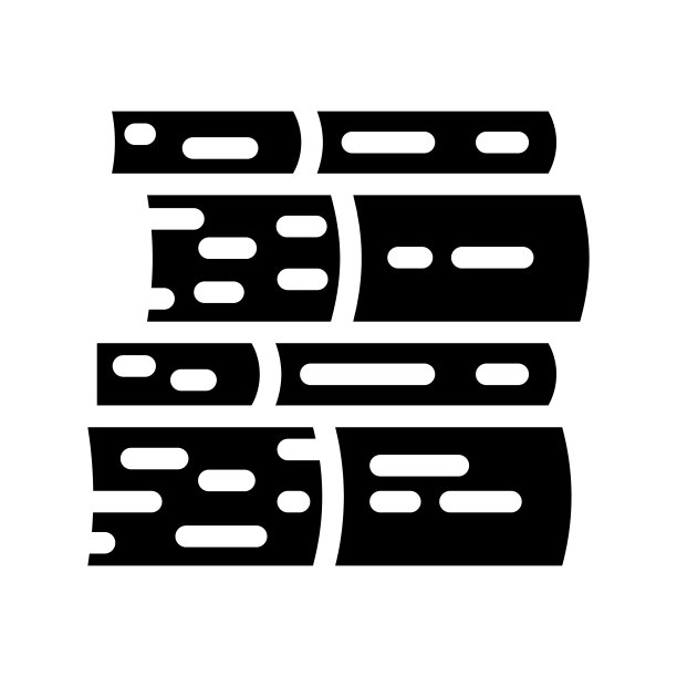 堆叠书籍的glyph图标矢量图图片下载