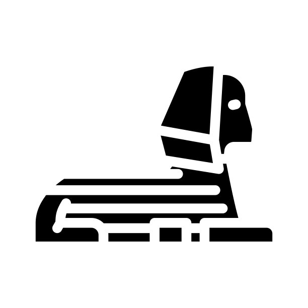 狮身人面像埃及纪念碑象形文字图标矢量插图图片下载