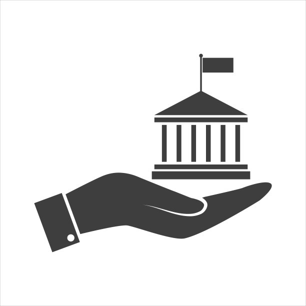 市政厅矢量图标在白色背景图片下载