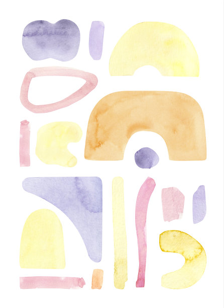 抽象手绘波西米亚造型画，现代粉彩画。有趣和创造性的彩色几何形状图片下载