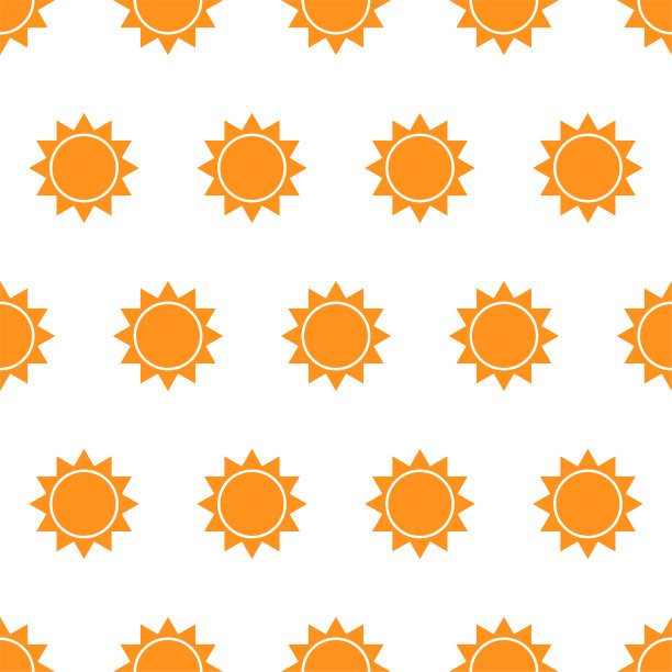 太阳图标与光线无缝模式。天气预报的矢量插图。图标和象征的阳光天气图片下载