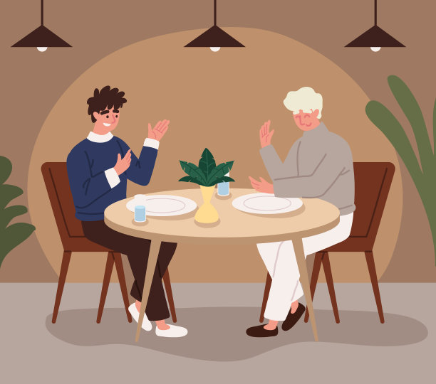 在餐馆里坐在桌子旁的人图片下载