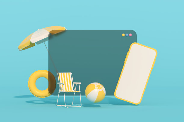 黑屏手机智能手机夏日沙滩度假旅游背景图片下载