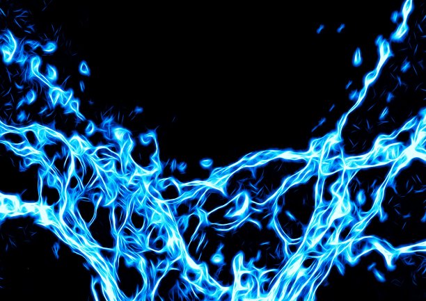 抽象的蓝色烟雾在黑暗中旋转的插图图片下载