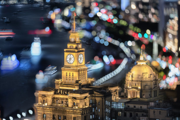 上海外滩的异域风情建筑群图片下载