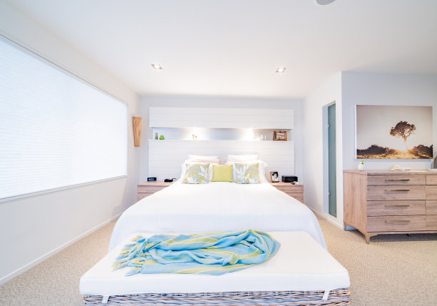 室内家居装饰，卧室现代清新的色彩图片下载