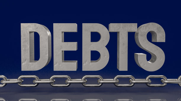 用于商业概念3d渲染的债务文本和链图片下载