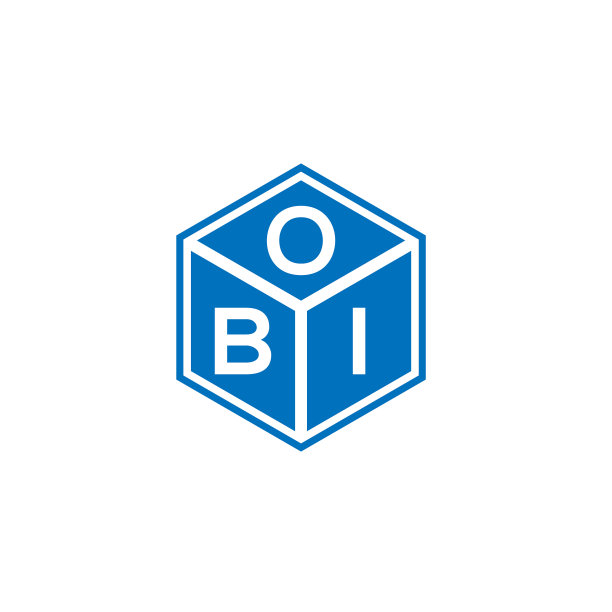 黑色背景上的OBI字母标志设计图片下载