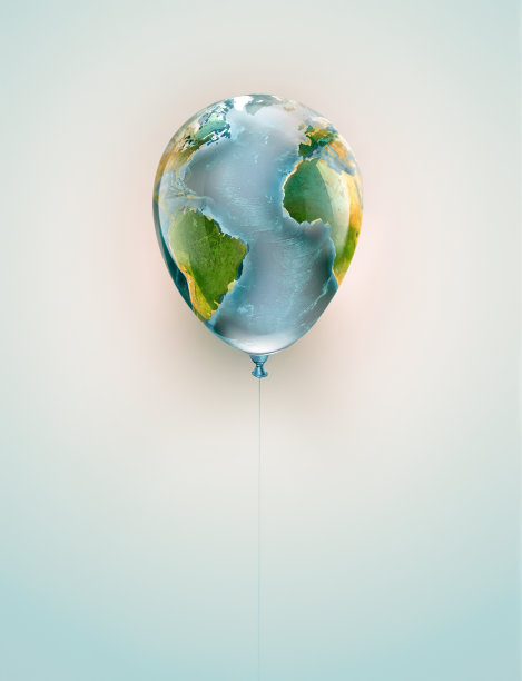 带世界地图的气球图片下载